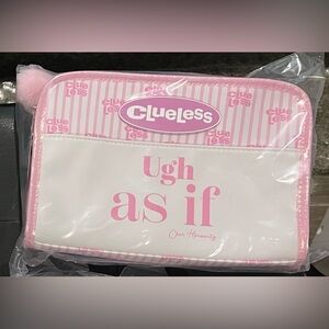 Pink and White Cosmetic Bag